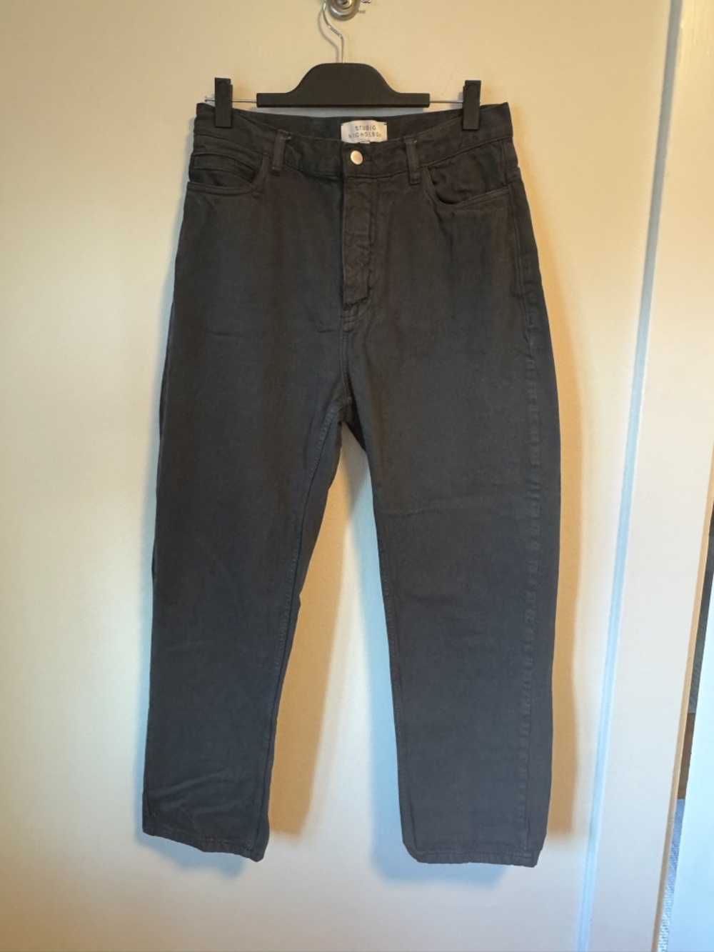 Studio Nicholson Ruthe Garment Dye Denim Jeans Tarmac UK 12